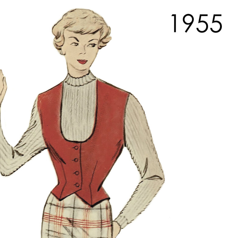 1955 Waistcoat. Bust 96 cm (37.8")